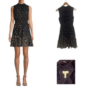 Rebecca Taylor Metallic Ruffle Dress
